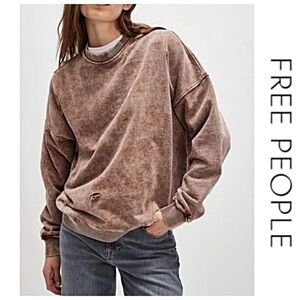 🔥NWT’S! FREE PEOPLE X Falling Forward Oversized DISTRESSED Sweatshirt Ultra-Soft